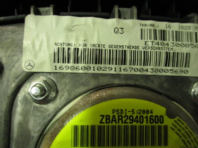 KIT AIRBAG COMPLETA OEM N. KIT AIRBAG COMPLETO PIEZAS DE COCHES USADOS MERCEDES CLASSE A W169 5P C169 3P (2004 - 04/2008) DIESEL DESPLAZAMIENTO 20 ANOS 2004