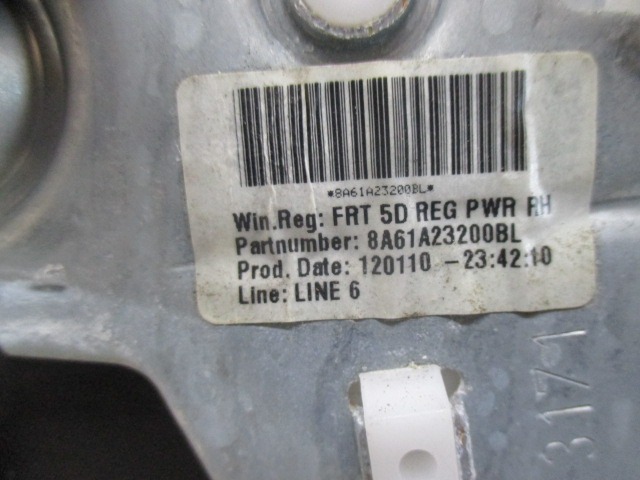 MECANISMO DE PARABRISAS DE PUERTA DELANTERA OEM N. 8A61-A23201 PIEZAS DE COCHES USADOS FORD FIESTA (09/2008 - 11/2012) BENZINA/GPL DESPLAZAMIENTO 14 ANOS 2010